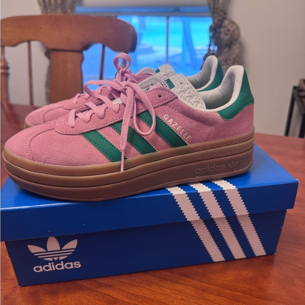 Adidas Gazelle Pink with Green Accents